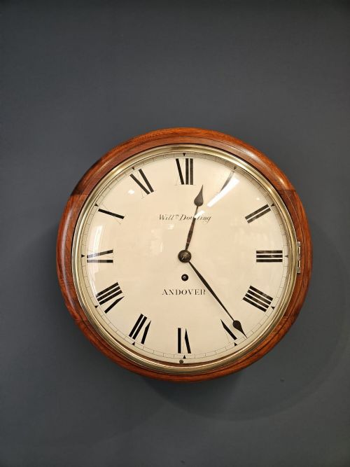 Victorian Mahogany 8 Day Convex Dial Fusee Wall Clock
