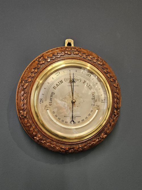 Negretti & Zambra 14" Oak Leaf Wheel Barometer