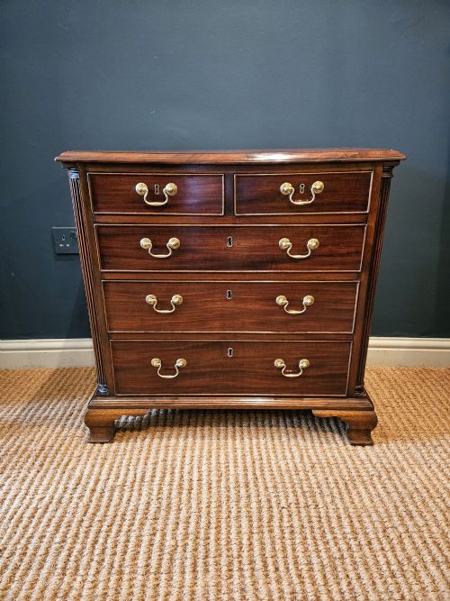 Small George III Figured Mahogany Chest of Drawers