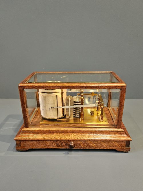 Victorian Negretti & Zambra Oak Cased Barograph