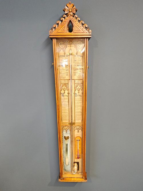 Victorian Oak Cased Fitzroy Barometer
