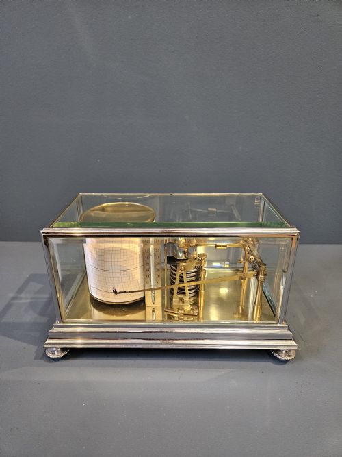 Unusual Edwardian Brass and Nickel Plated Case Barograph