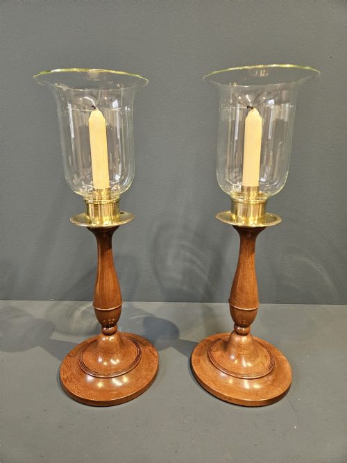 Pair of Edwardian Candlesticks and Shades