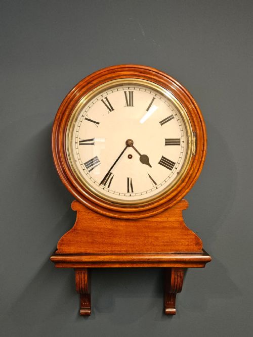 Victorian 8 Day Single Fusee Drop Dial Wall Clock
