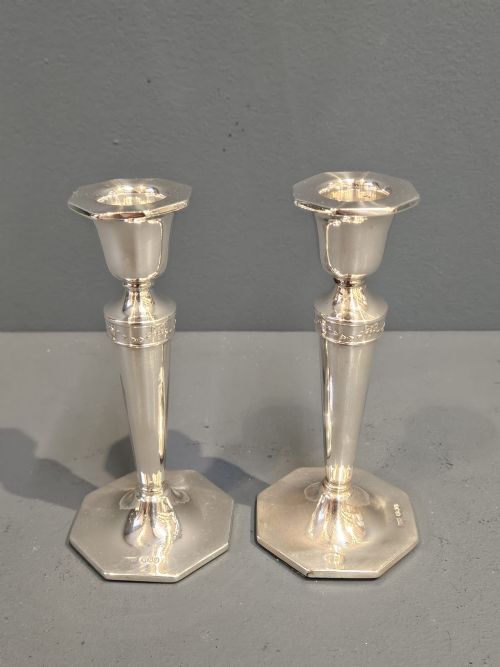 Pair of George V Silver Candlesticks