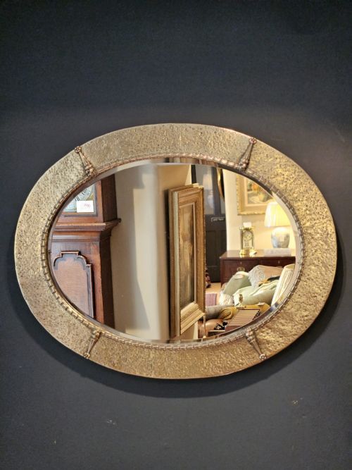 Arts and Crafts Brass Framed Mirror