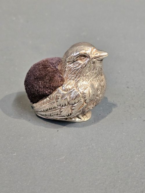 Edwardian Silver Chick Pin Cushion