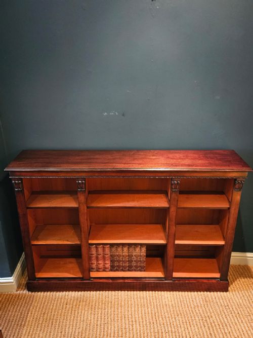Mid Victorian Mahogany Open Bookcase