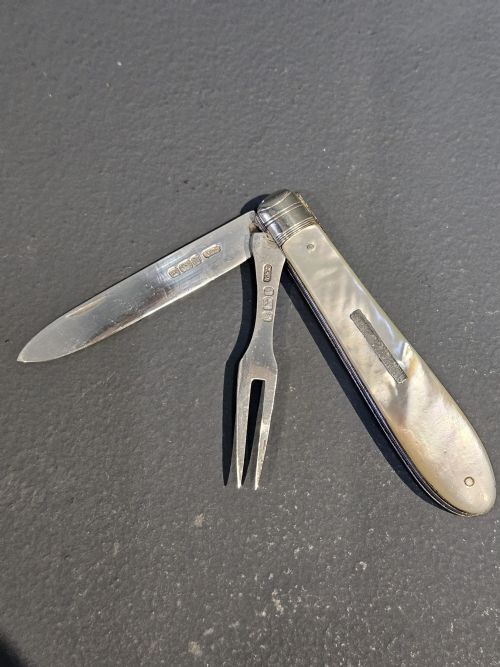 Edwardian Silver Pen Knife and Fork Combination