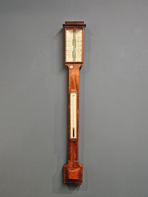 Victorian Rosewood Stick Barometer by Chadburns Sheffield
