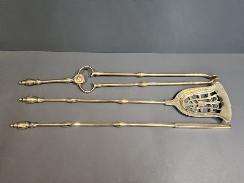 Set of Fine Irish George III Brass Fire Irons