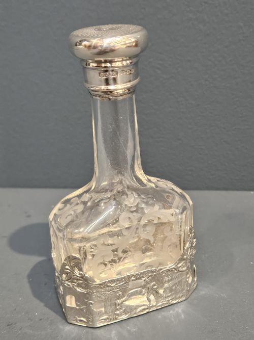 EDWARDIAN SILVER AND CRYSTAL LIQUEUR DECANTER - ADDITIONAL PHOTO 4