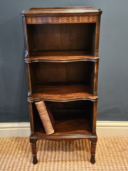 Small Edwardian Mahogany Waterfall Bookcase