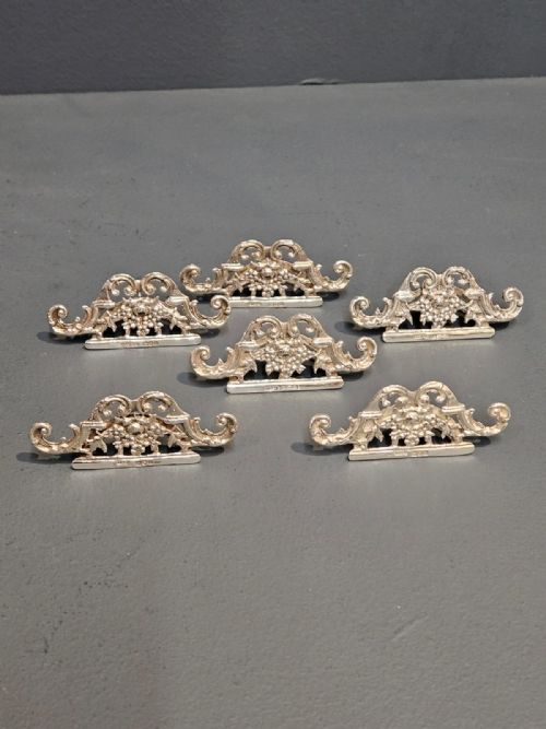 Set of Six Edwardian Silver Menu Holders