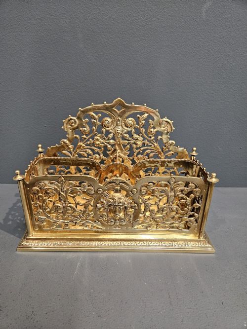 Top Quality Victorian Cast Brass Letter Rack