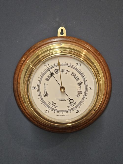 VICTORIAN BRASS BULK HEAD SHIPS BAROMETER - ADDITIONAL PHOTO 1