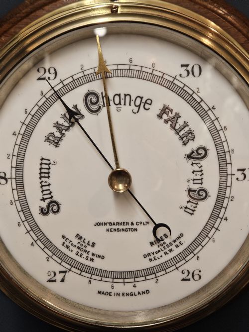 VICTORIAN BRASS BULK HEAD SHIPS BAROMETER - ADDITIONAL PHOTO 3