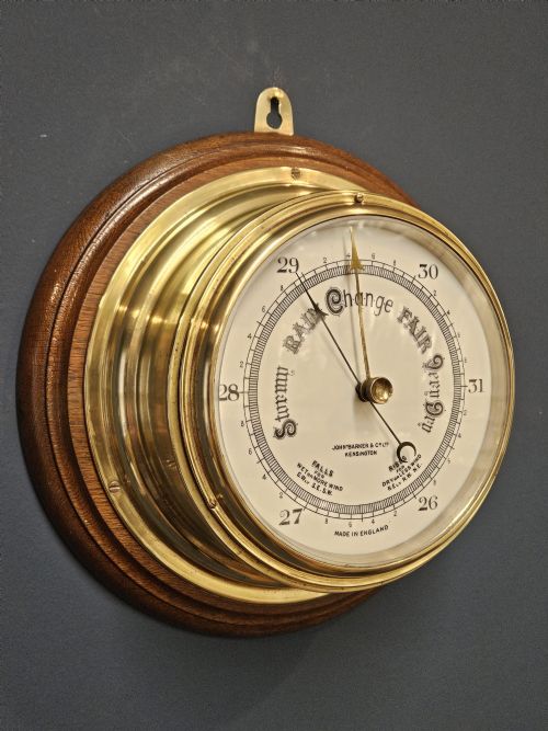 VICTORIAN BRASS BULK HEAD SHIPS BAROMETER - ADDITIONAL PHOTO 4