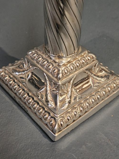 PAIR OF VICTORIAN SILVER CANDLESTICKS - ADDITIONAL PHOTO 4