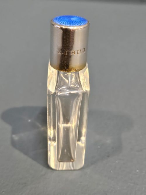 SMALL SILVER AND ENAMEL SCENT BOTTLE - ADDITIONAL PHOTO 2