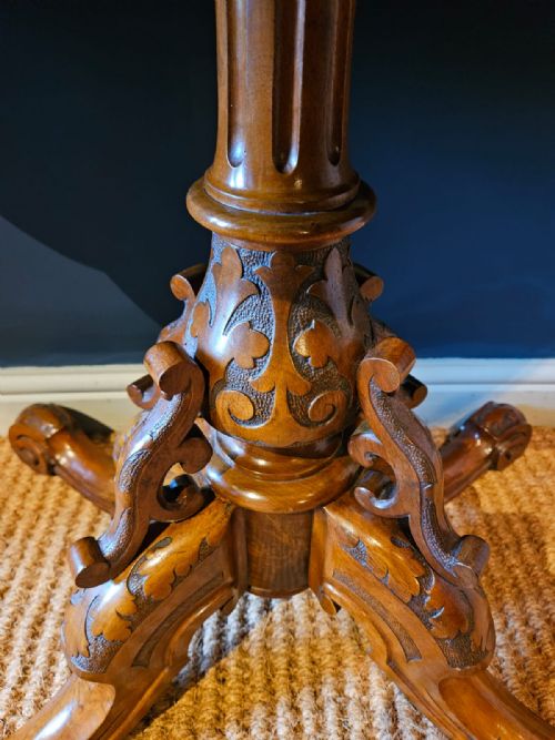 VICTORIAN WALNUT FOLD OVER GAMES TABLE - ADDITIONAL PHOTO 3