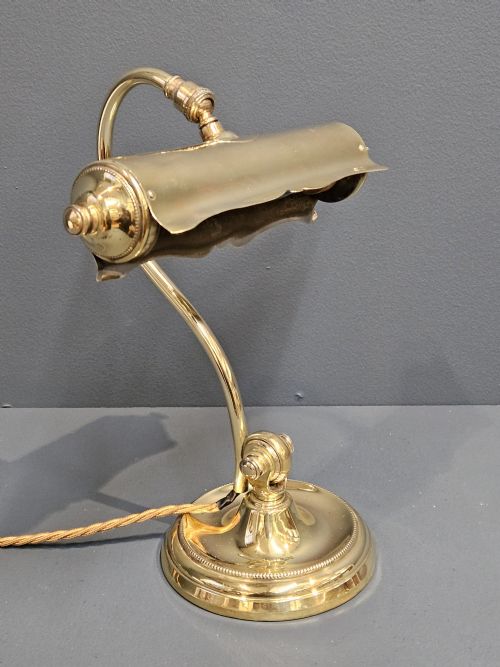 Edwardian Brass Adjustable Desk Lamp