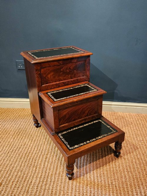 Early Victorian Mahogany Library Steps