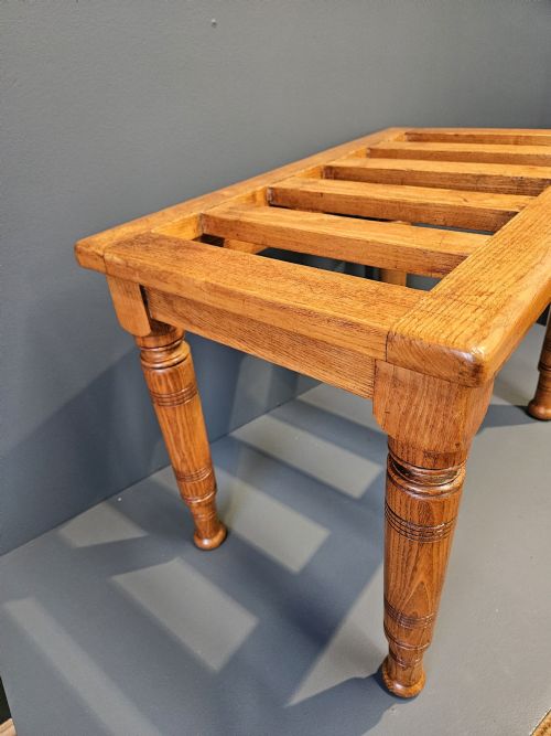 SUBSTANTIAL VICTORIAN ASH LUGGAGE STAND - ADDITIONAL PHOTO 3