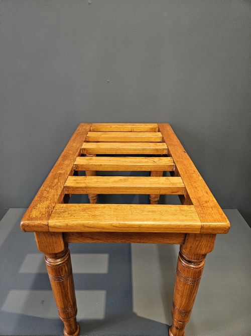 SUBSTANTIAL VICTORIAN ASH LUGGAGE STAND - ADDITIONAL PHOTO 4