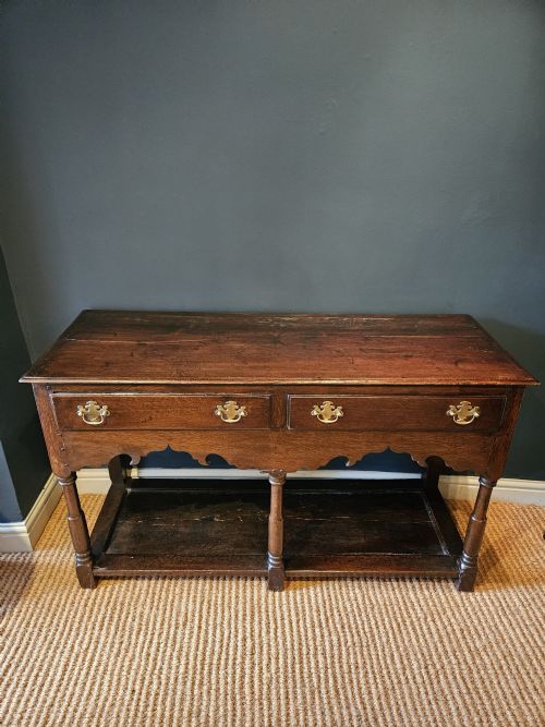 GEORGE II OAK OPEN POT BOARD DRESSER - ADDITIONAL PHOTO 1