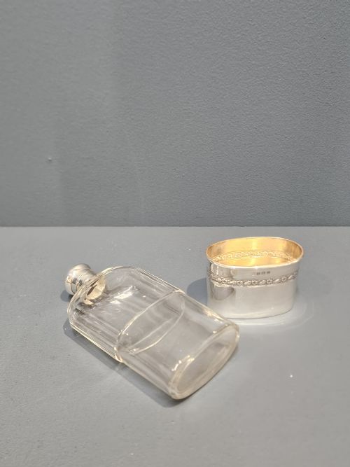 SILVER AND CRYSTAL HIP FLASK - ADDITIONAL PHOTO 2