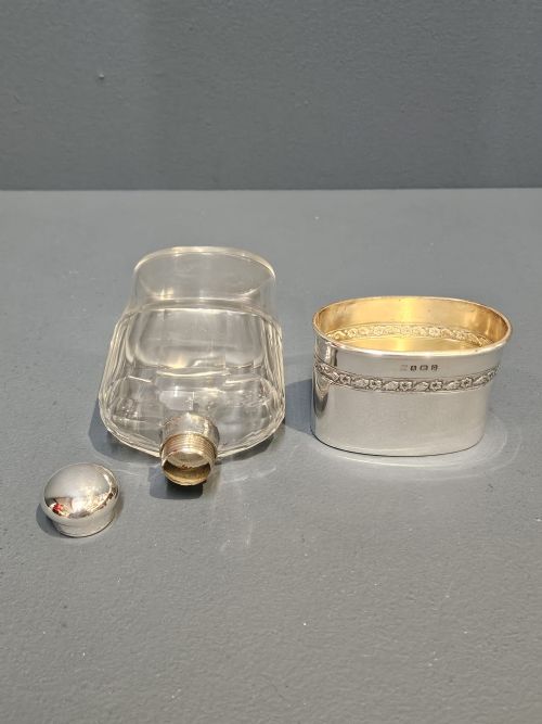 SILVER AND CRYSTAL HIP FLASK - ADDITIONAL PHOTO 3