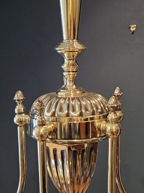 EDWARDIAN FIVE ARM BRASS CHANDELIER - ADDITIONAL PHOTO 7