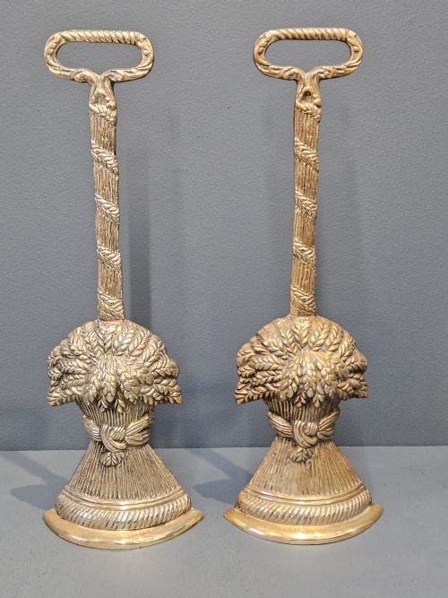 Pair of Victorian Brass Wheatsheaf Door Stops