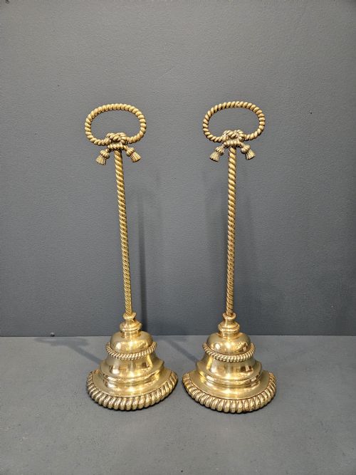 Superb Matching Pair of Victorian Brass Door Stops