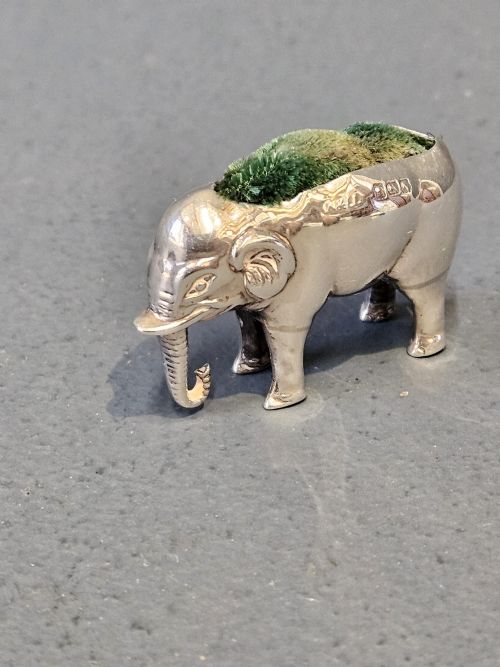 Edwardian Silver Elephant Pin Cushion