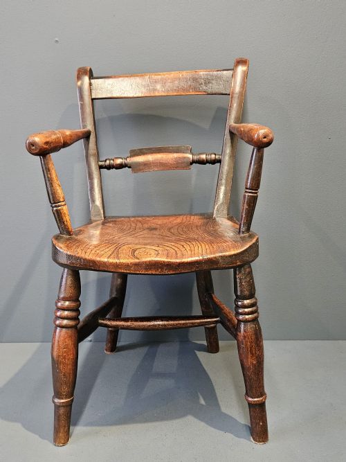 EARLY VICTORIAN ASH AND ELM CHILD'S CHAIR - ADDITIONAL PHOTO 1
