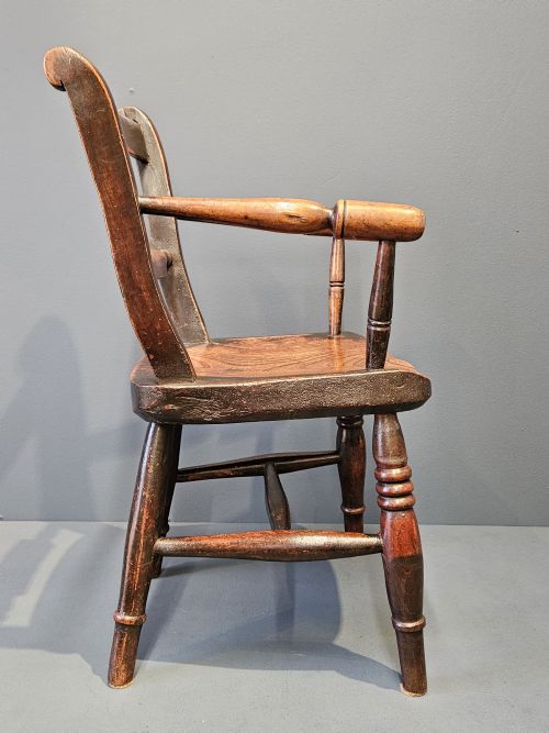 EARLY VICTORIAN ASH AND ELM CHILD'S CHAIR - ADDITIONAL PHOTO 2