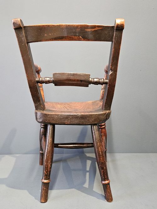 EARLY VICTORIAN ASH AND ELM CHILD'S CHAIR - ADDITIONAL PHOTO 3
