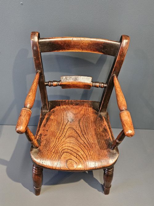 EARLY VICTORIAN ASH AND ELM CHILD'S CHAIR - ADDITIONAL PHOTO 5