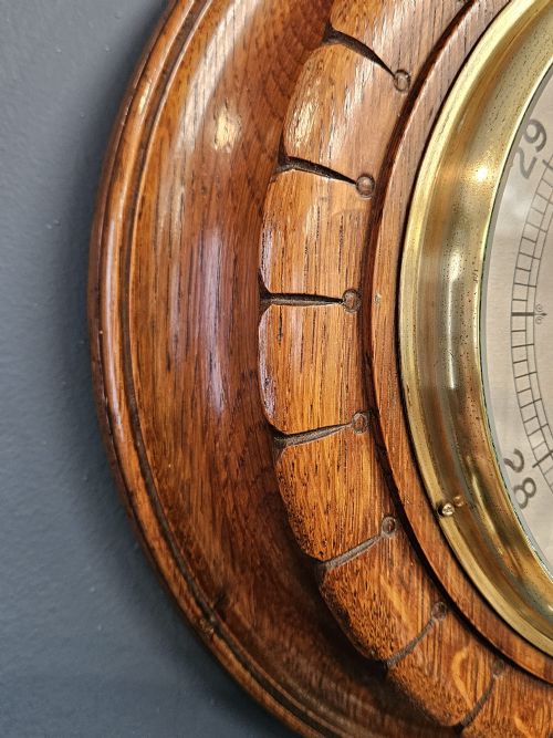 VICTORIAN SILVERED DIAL BAROMETER BY BRAMWELL HARBRON OF DARLINGTON - ADDITIONAL PHOTO 1