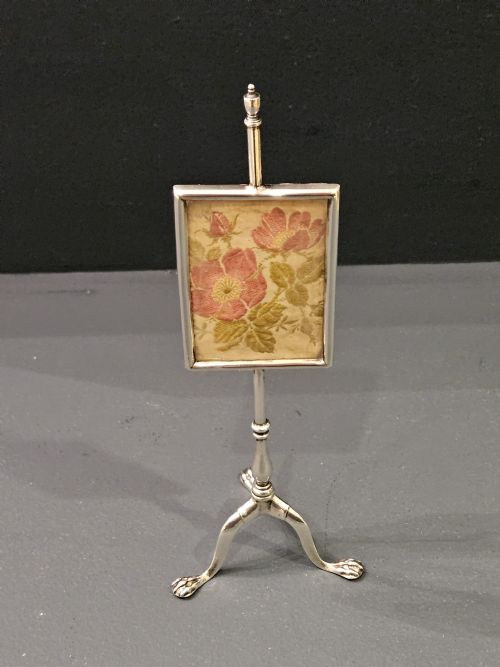 Unusual Silver Pole Screen Notice Holder