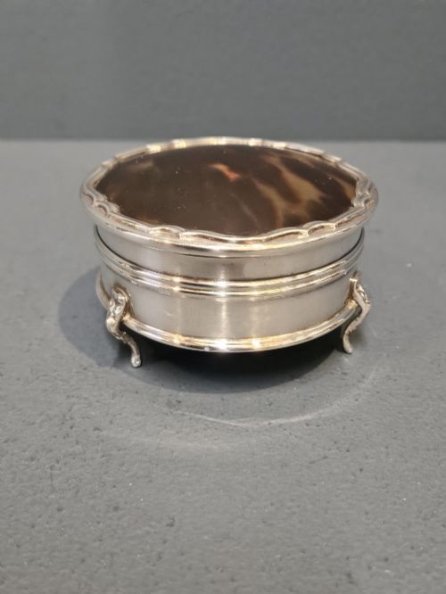Silver and Tortoise Shell Ring Box
