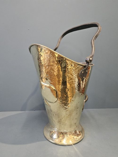 Superb Large Arts and Crafts Brass Coal Scuttle