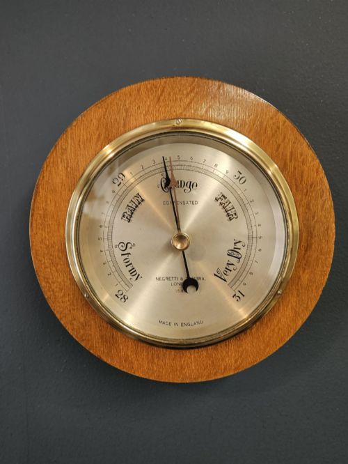 Victorian Negretti and Zambra Oak Cased Barometer