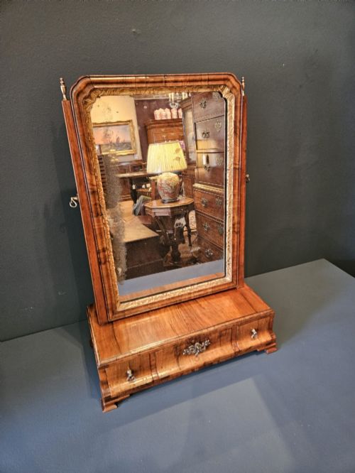 GEORGE II WALNUT TOILET MIRROR - ADDITIONAL PHOTO 1