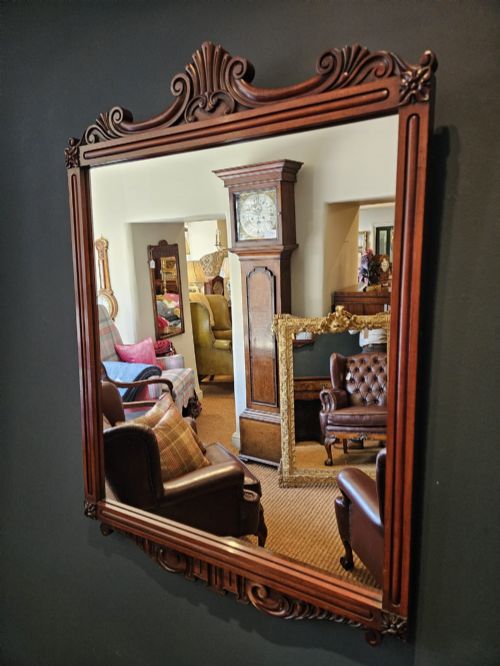 QUALITY VICTORIAN MAHOGANY FRAMED MIRROR - ADDITIONAL PHOTO 2