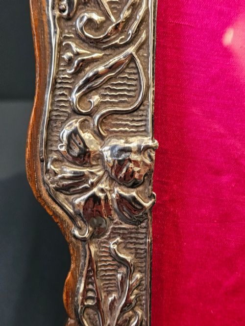 EMBOSSED EDWARDIAN SILVER ART NOUVEAU PHOTO FRAME - ADDITIONAL PHOTO 3
