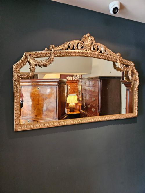 Superb Victorian Silver Gilt Over Mantel Mirror