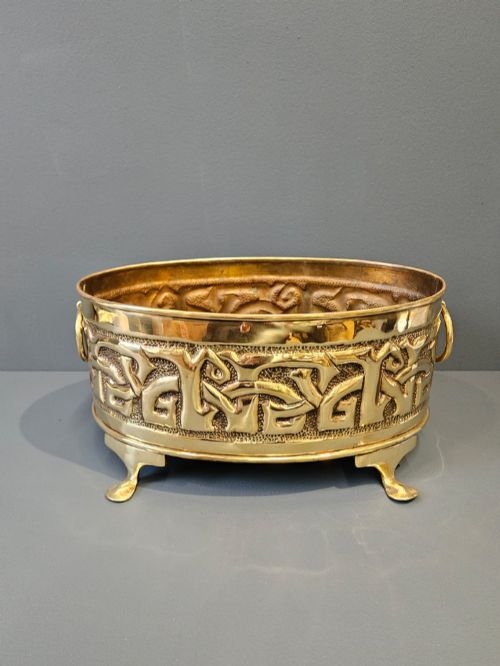 SUPERB GLASGOW SCHOOL BRASS PLANTER - ADDITIONAL PHOTO 1